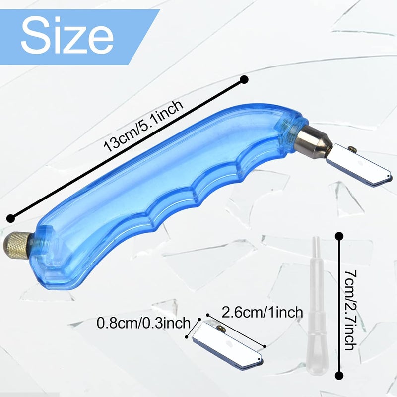 HTINXED Store 2 Pack Pistol Grip Oil Feed Glass Cutter - Heavy Duty Perfect for Cutting, Window Panes, Mirrors, Shelves, Scoring Glass Bottles and More - Image 4